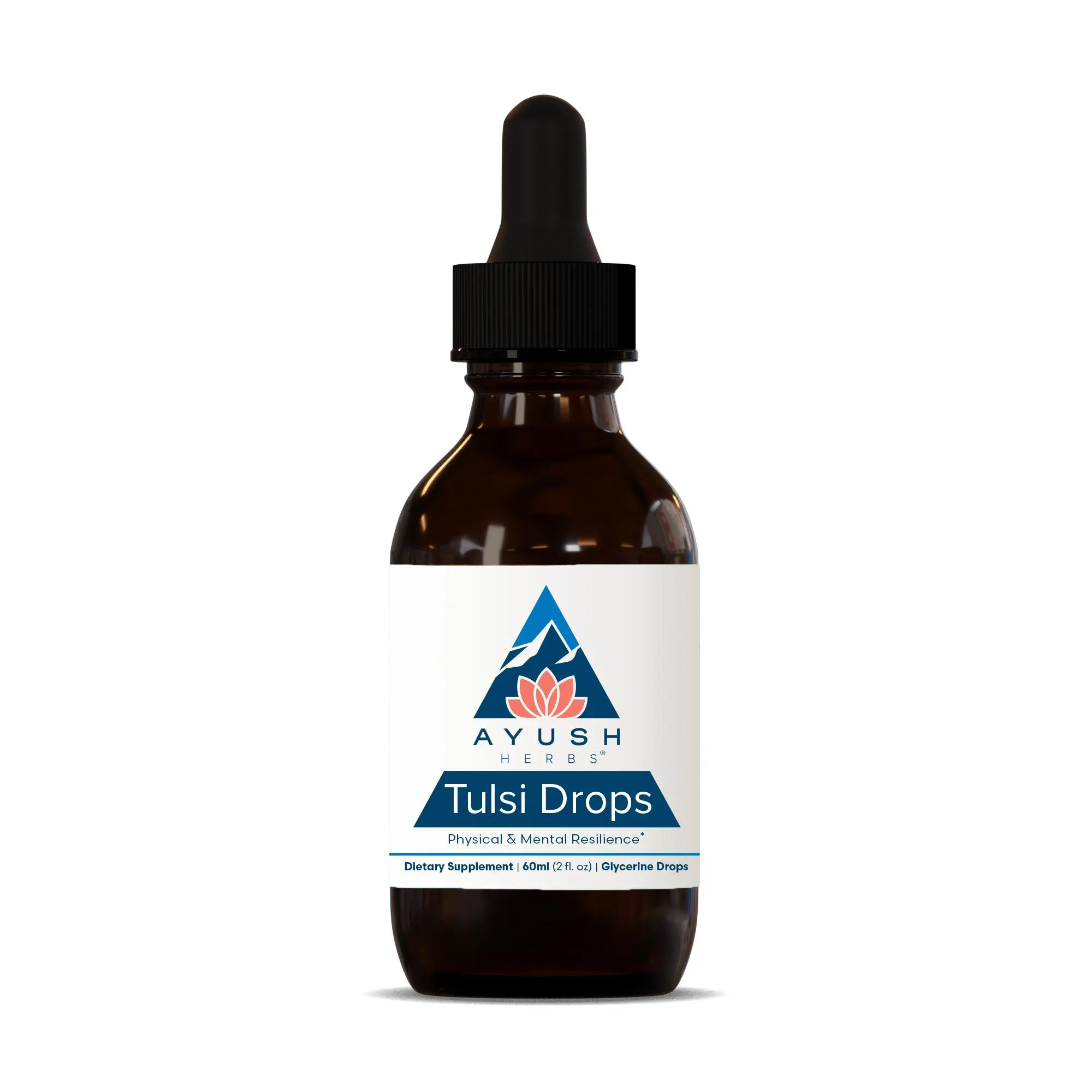 Ayush Herbs Alcohol-Free Tulsi Drops, 2 Fl Oz (80 Servings) Holy Basil Glycerite, Immunity Boost Supplement for Adults, Calm & Focus Support, Nature, Stress Relief