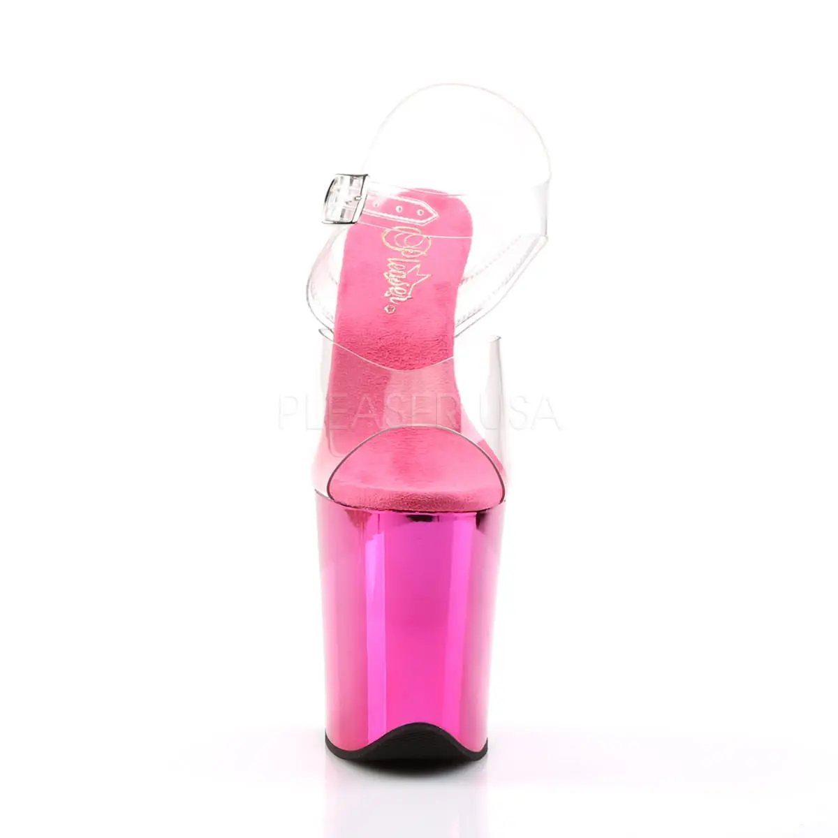 8 Inch Heel FLAMINGO-808 Hot Pink Chrome