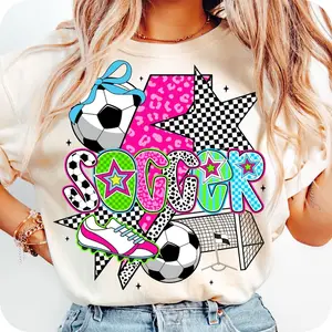 Preppy Soccer Mama Shirt, Game Day Soccer Coquette Sweatshirt, Checkered Brushstroke Soccer Mom Tee, Mother's Day Gift