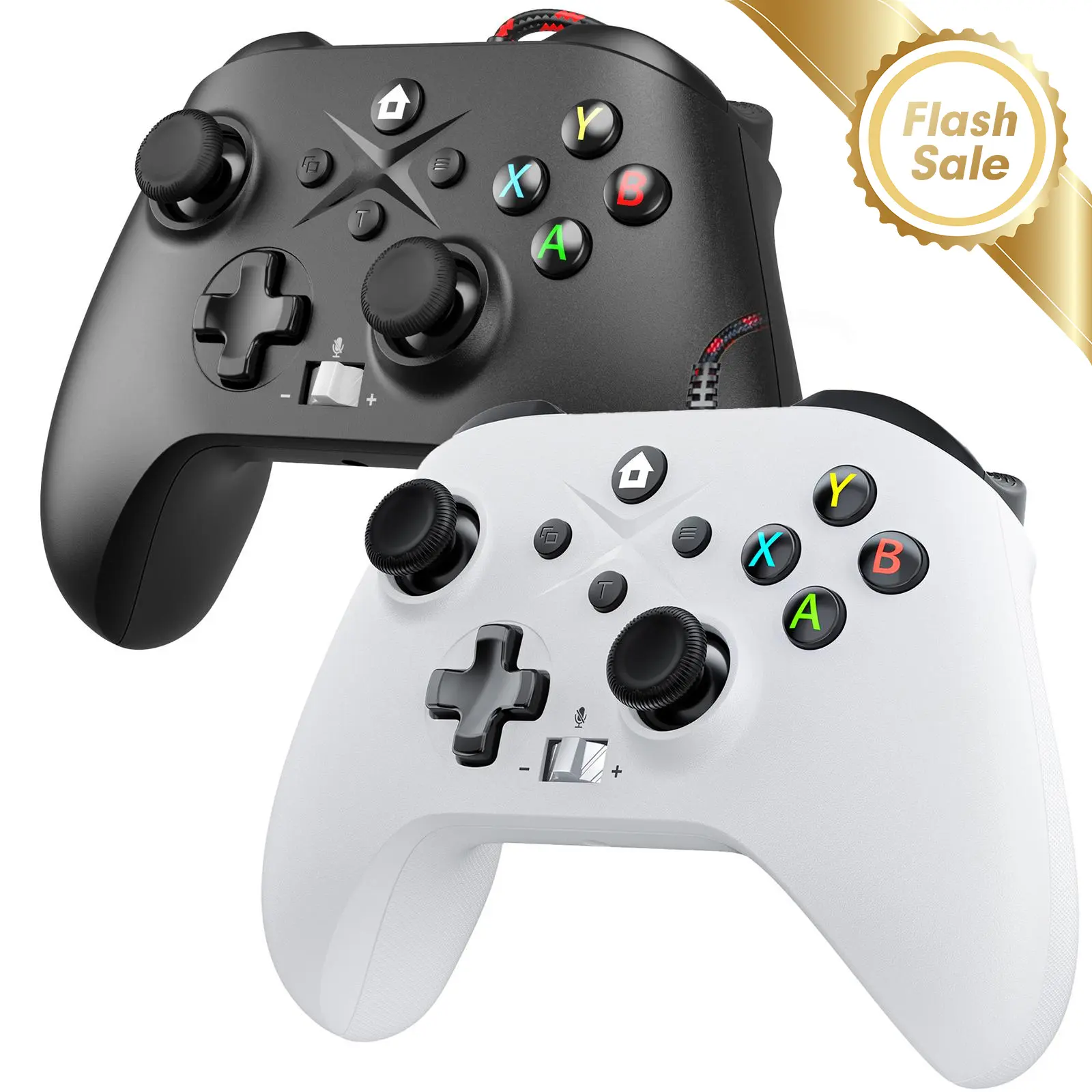 9.8Ft Wired Gaming Controller 2Pack – Dual-Vibration, Turbo, Trigger Buttons, for Windows PC/Steam/Android TV Box