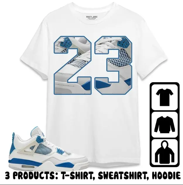 AJ 4 Industrial Blue Unisex T-Shirt, Number 23 CM4, Shirt To Match Sneaker