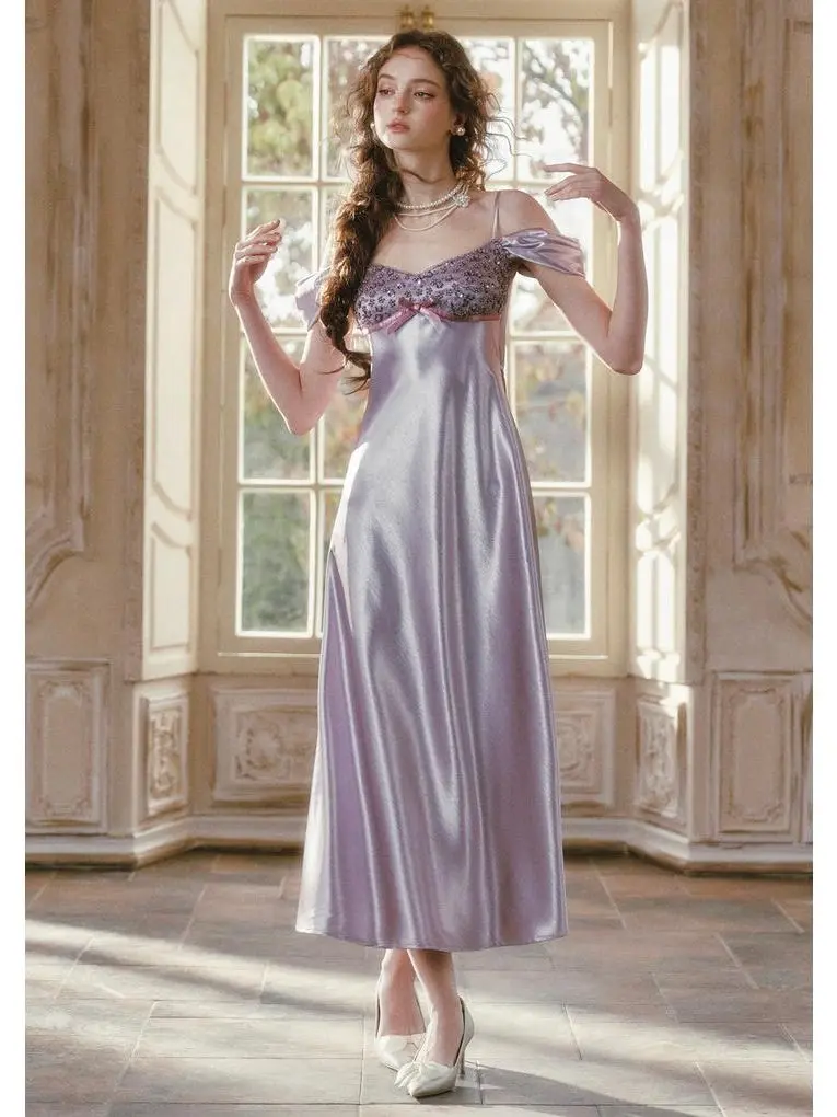 Glazed Purple Satin Dress Elegant Party Dresses Cocktail Party Dresses Glazed Purple Satin Dress Elegant Party Dresses Cocktail Party Dresses