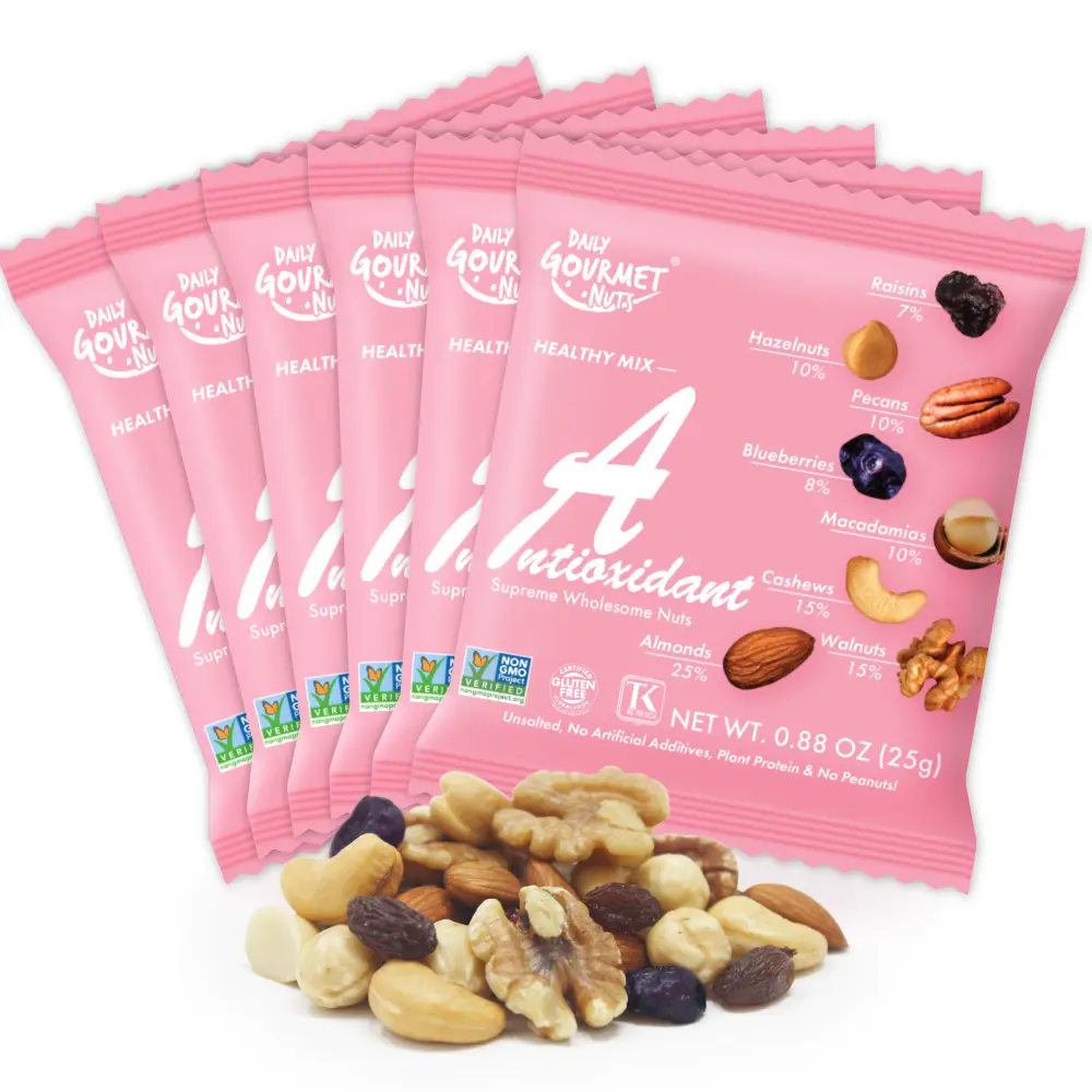 Daily Gourmet Nuts Roasted Tree Nuts & Dried Blueberries Snack (Hazelnuts, Almonds) - GMO-Free, Gluten-Free, Low Sugar, Antioxidant-Rich, 24-Pack or 48-Pack Options