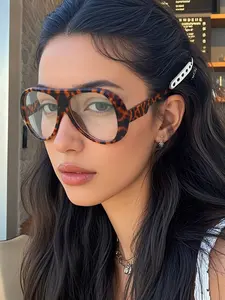 Unisex Square Frame Glasses, Blue Light Blocking Reading Glasses, Casual Daily Use, PC Material, Decorative Lens, All Seasons