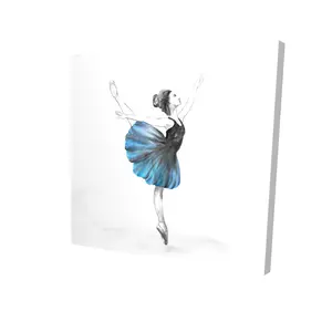 360 Stand 24x24 in. Small Blue Ballerina High-Def Print Artwork - Oasis-Infused, Durable Graceful Wall Decoration, Romantic Bedroom Decor, Home Supply Gift Idea, Durability
