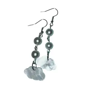 simple white cute cloud earrings