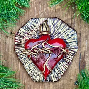 Sacred Heart with a Rose Decor Wall Decorative Artistic radiant sacred