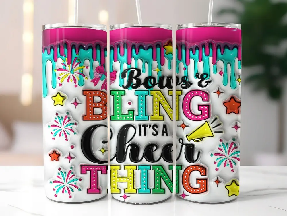 Cheer Tumbler 20oz Skinny Tumbler Sublimation, Cheerleading Tumbler, Cheerleader Tumbler, Cheer Gift, Cheer Team, Cheer Season