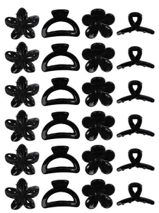 8/24pcs temperament sweet bright oil flower cross semicircle hairpin solid color flower mini small grip hair accessories cute broken hair grip