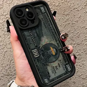 Gaozhu Black Banknote Pattern TPU Shockproof Case Compatible with Apple Phones iPhone X/Xs/ Max/11/12/13/14/15/16/17Pro Max Plus Air