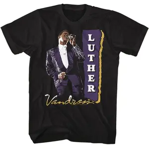 Luther Vandross Purple Suit Black T-Shirt