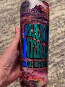 Custom Epoxy cup 20 oz cup with stainless straw.