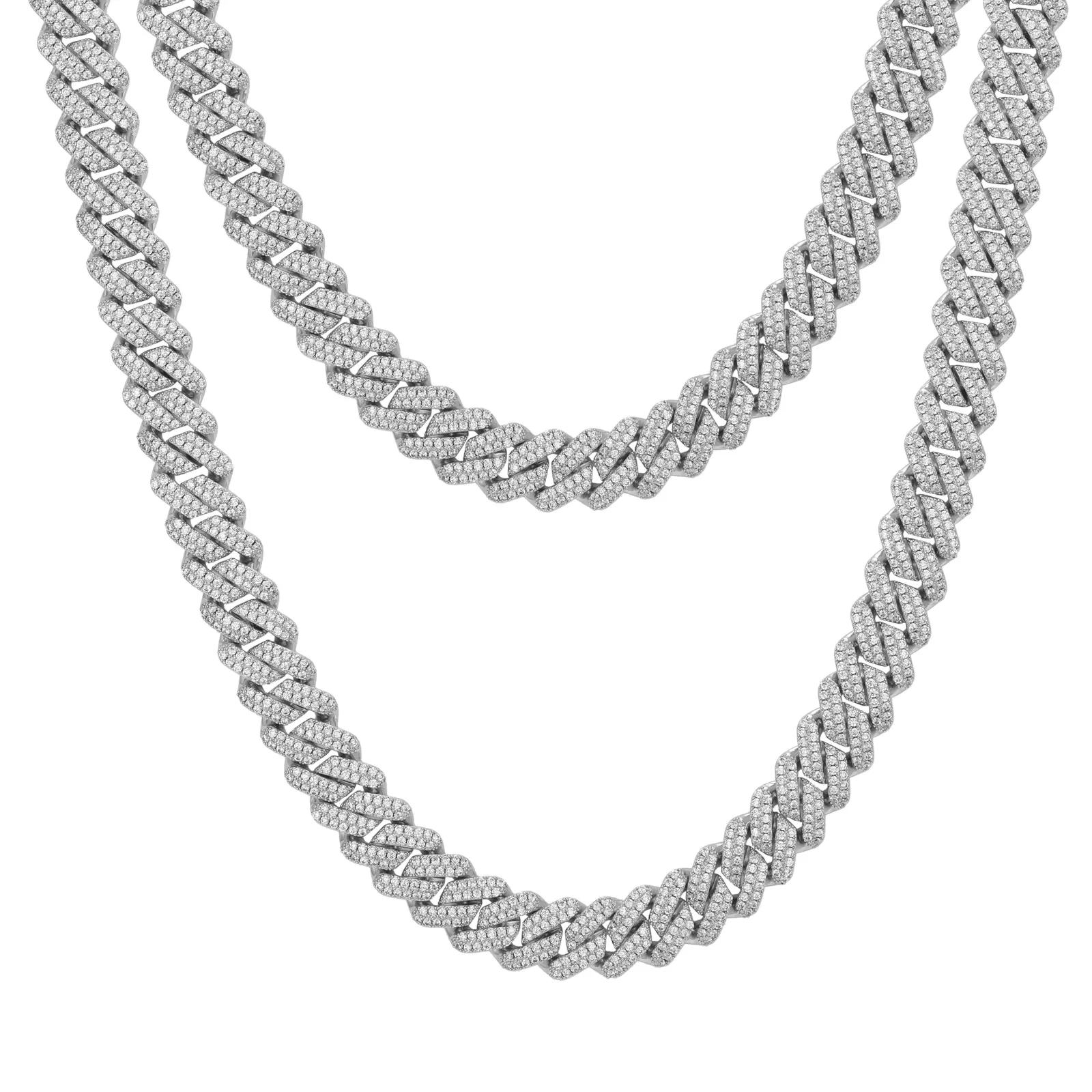 【#CMN4】UCCIYO 10mm  14mm New Arrival VVS Lab-Created Moissanite Iced Out Copper Moissanite Cuban Chain Miami Necklace Fashion Trend  Hip Hop Rapper Jewelry N90【#CMN4】