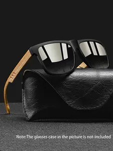 Fashion retro imitate wood square sunglasses,men's and women's,UV resistant UV400 glasses,featuring a vintage square design,very suitable for cycling, fishing,hiking,and other outdoor activities.
