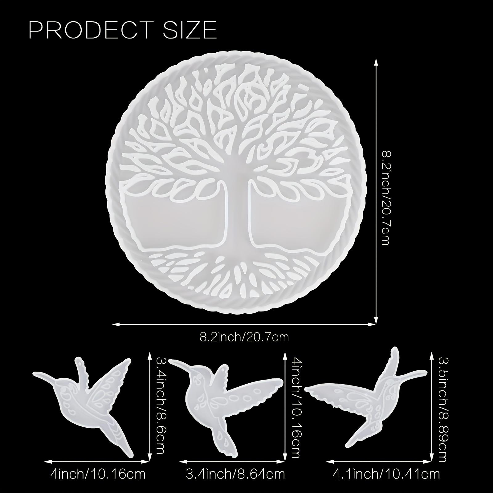 4Pcs Tree of Life Silicone Resin Molds, Intricate Branch Design Epoxy Casting Molds, Reusable DIY Craft Molds for Wall Art, Home Decor, Coasters, Perfect Gift Idea for Art Lovers