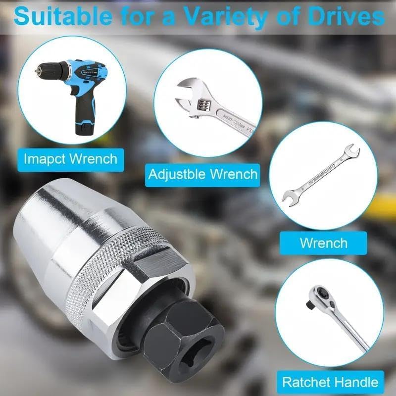 6-13mm Broken Bolt Extractor Set - Metal Damaged Stud Remover Tool for Impact Wrench and Ratchet, Non-Electric Manual Operation.