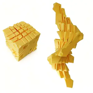 3D Printed Cheese Modular Art Relax Cube, Focus Training Aid & Sculpture, Stress Relief Toy for Teens, Therapeutic Building for Ages 14+, Stress Relief Sculptures, Stress Relief Gadgets