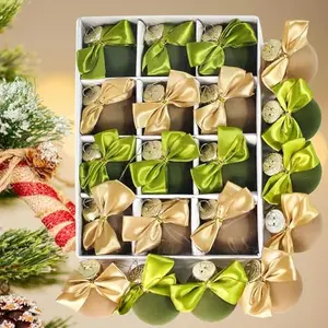 Velvet Ornaments for Christmas Tree,12Pcs Velvet Christmas Tree Ornaments,2.36 Inch Flocked Neutral Christmas Ornaments,Green and Brown Velvet Christmas Ball Ornaments christmas 2024 ornament 2024 christmas ornament christmas gift ideas