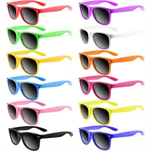 12pcs Neon Color Party Fashion Glasses for Adults - UV Protection & Polarized Lenses, Lightweight Polypropylene Frames, 6 Vibrant Colors (Blue/Red/White/Yellow) for Beach, Pool Parties, Birthdays, Outdoor Events - Bulk Party Favors & Treat  Plastic Masks
