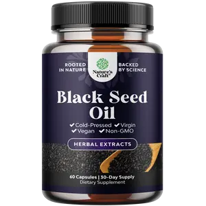 Nature's Craft Black Seed Oil Supplement - Hair Growth Immune Support Joint Health and Digestion Healthcare Fitness