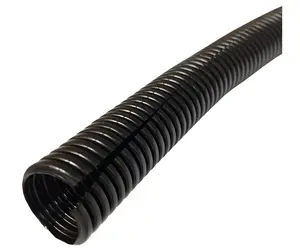 212 MAIN Flexible Slit Colored Polyethylene Split Wire Loom, 0.75 in. Nominal Size, 100 ft. Length, Black