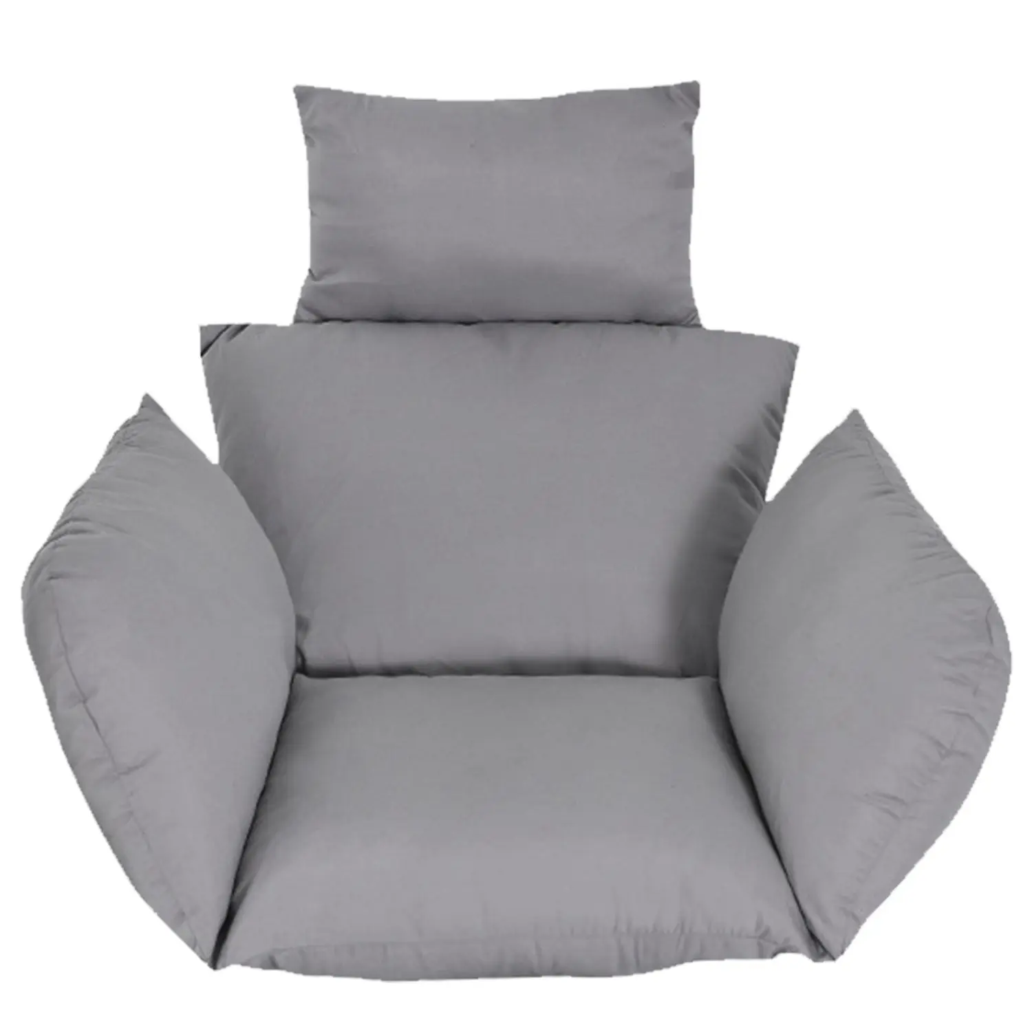 Deluxe Curved Oversized Hollow Cotton Egg Chair Cushion with Headrest & Head Strap - Breathable, Soft, Suitable for Hanging Chairs, Swing Seats, Swimming Pools