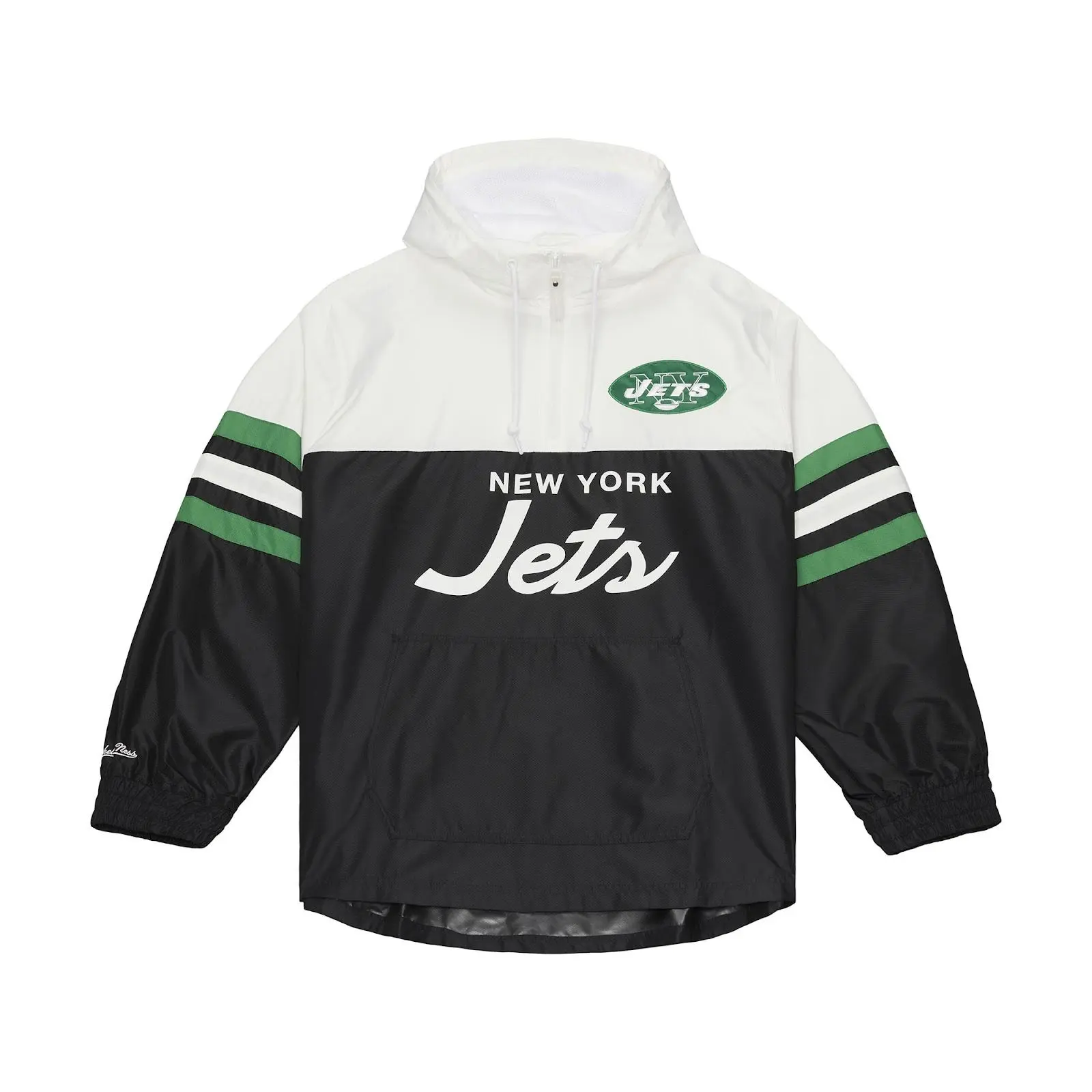 New York Jets Black Head Coach Lightweight Anorak Quarter-Zip Windbreaker