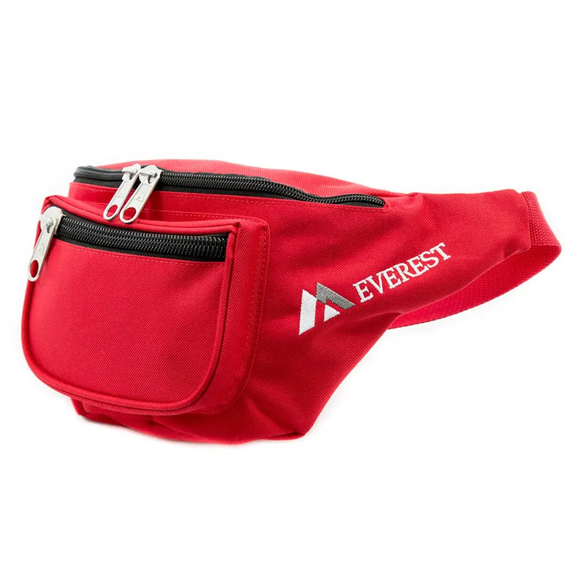 Men's Signature Red Belt Bag - Compact, Multi-Compartment Sporty Fanny Pack with 3 Zip Pockets for Travel & Daily Use, Ideal for Sporty Men's Fanny Packs & Belt Bags Needs