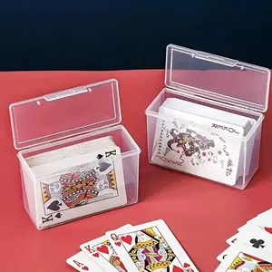 Card Storage Box, 2 Counts Clear Card Game Card Display Box, Poker Storage Box for Home Office, Office Accessories,  Room Accessories