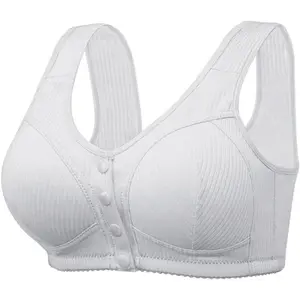 Bras for Women Front Closure No Underwire Comfort Senior Wireless Snap Closing Bra Hot    Button Knit