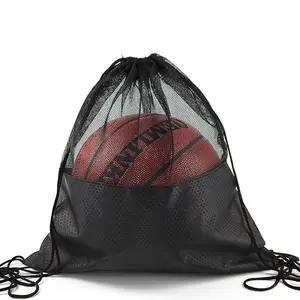 Drawstring Sports Ball Bag - Multi-Sport Mesh Net Carry Bag for Basketball Soccer Volleyball, Team Equipment & Gift Pack