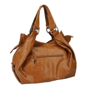 Slouchy Faux Leather Hobo Bag
