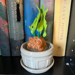 Magical Mandrake Figure Bookshelf Decor - Magical Plant Secret Container - 3D Printed Bookish Decor