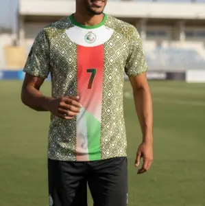 Algeria Jersey Football - White Short Sleeve Polyester Top for Soccer Enthusiasts with Customizable Name & Number Regular Fit Design and Premium Fabric