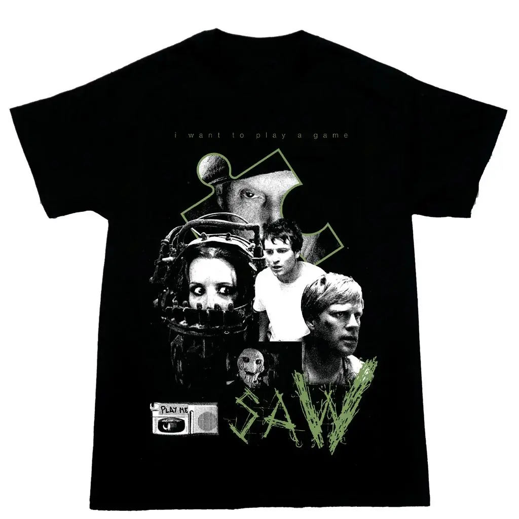 Jigsaw Vintage Horror Graphic Shirt Saw John Kramer Billy the Puppet Classic Horror Movie Tee HY6147
