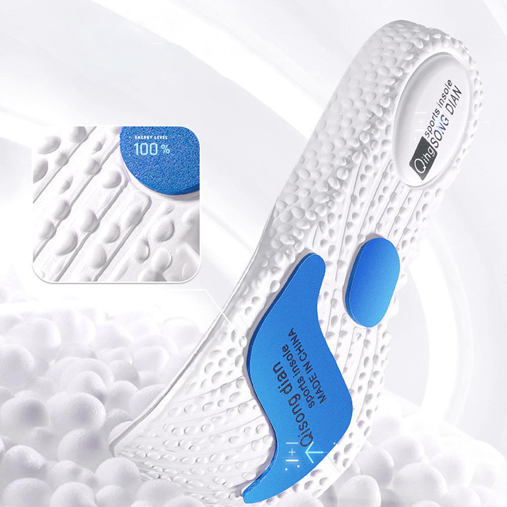 2Prs Per Pack Air Cushion Sport Insoles with High-Elastic TPE Heel Cushion, Shock-Absorbing & Sweat-Wicking Design, Provides All-Day Comfort & Relief for Heel Discomfort, Ideal for Running, Walking, Hiking & Daily Wear