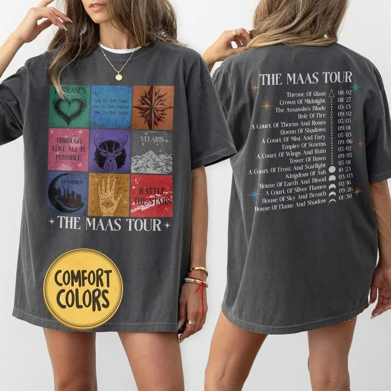 2-Sided,Sarah J. Maas Eras Tour Shirt, The Mass Tour Digital Download, Acotar Shirt, Crescent City Merch, Throne Of Glass Merch File, SJM Fan Apparel