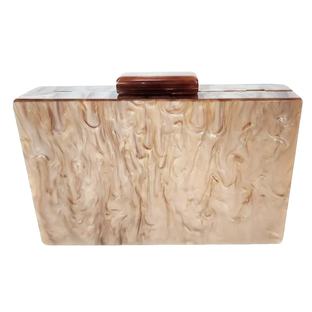 Brown Resin Clutch Purse