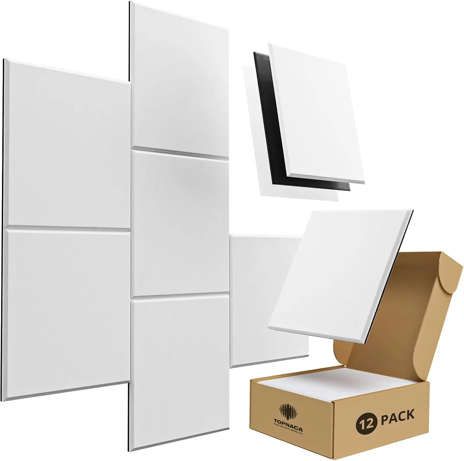 Acoustic Foam Panels (12-Pack) – Soundproof Wall Tiles