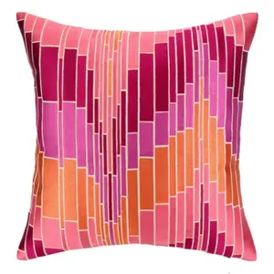 Peking Handicraft  20 x 20 in. Loomis Pink Embroidered Down Filled Pillow