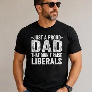 Funny Proud Dad Shirt for Men Retro Patriotic Graphic Tee Father’s Day Gift Vintage American Family Values T-Shirt