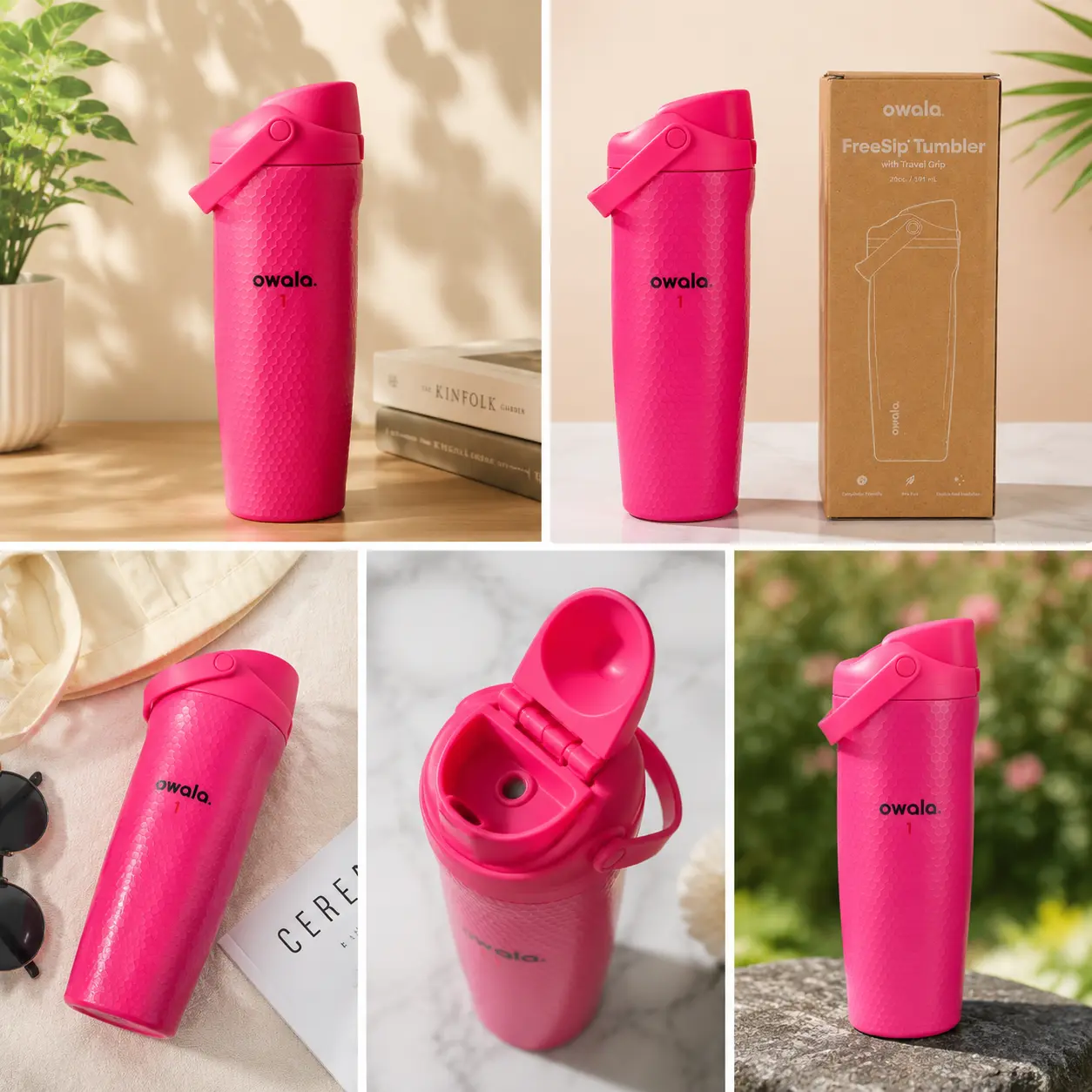 Owala Hot Pink Tumbler – Stylish Leakproof Travel Bottle for Work, Gym & Outdoors!