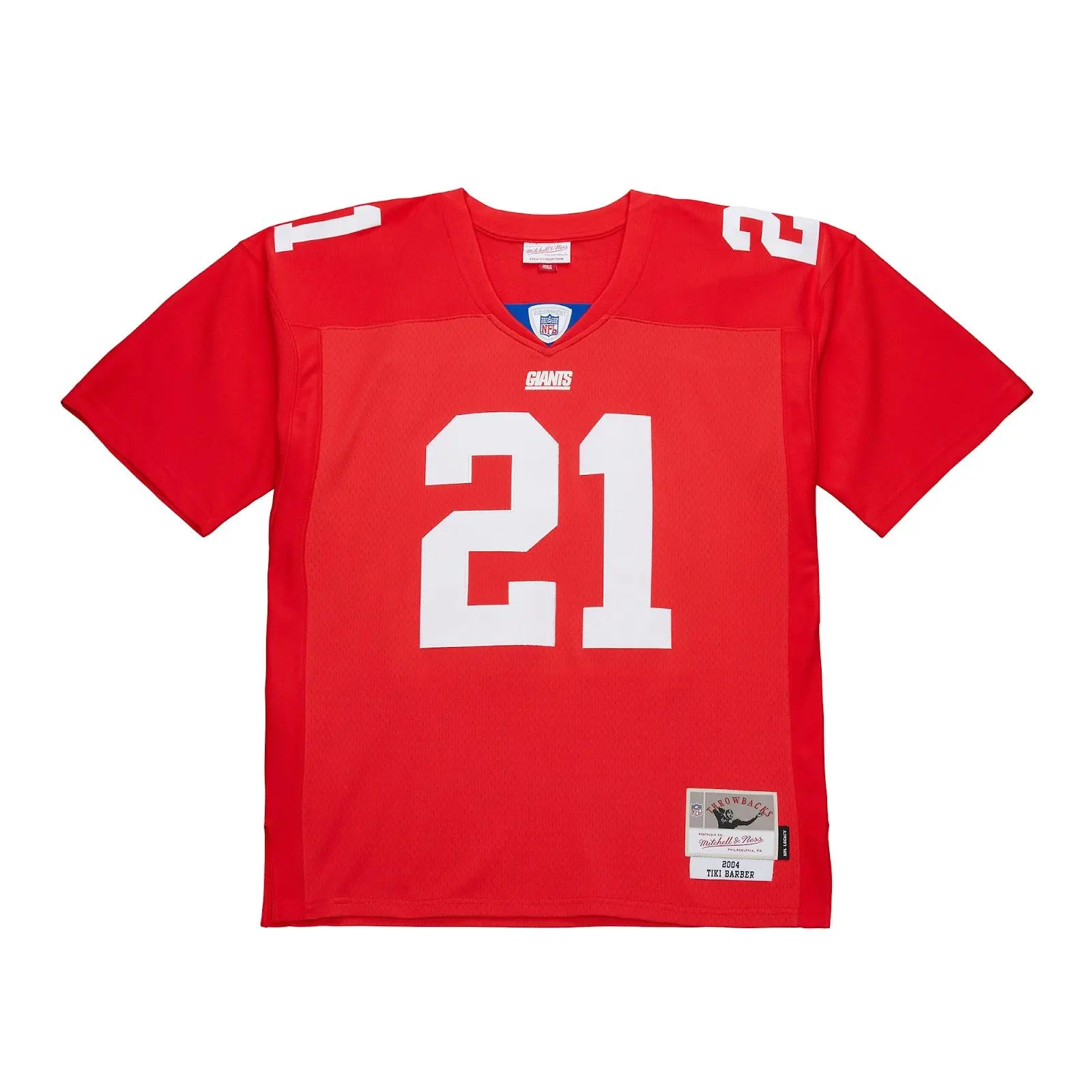 Tiki Barber New York Giants Red 2004 Legacy Jersey NFL Throwback Mitchell & Ness