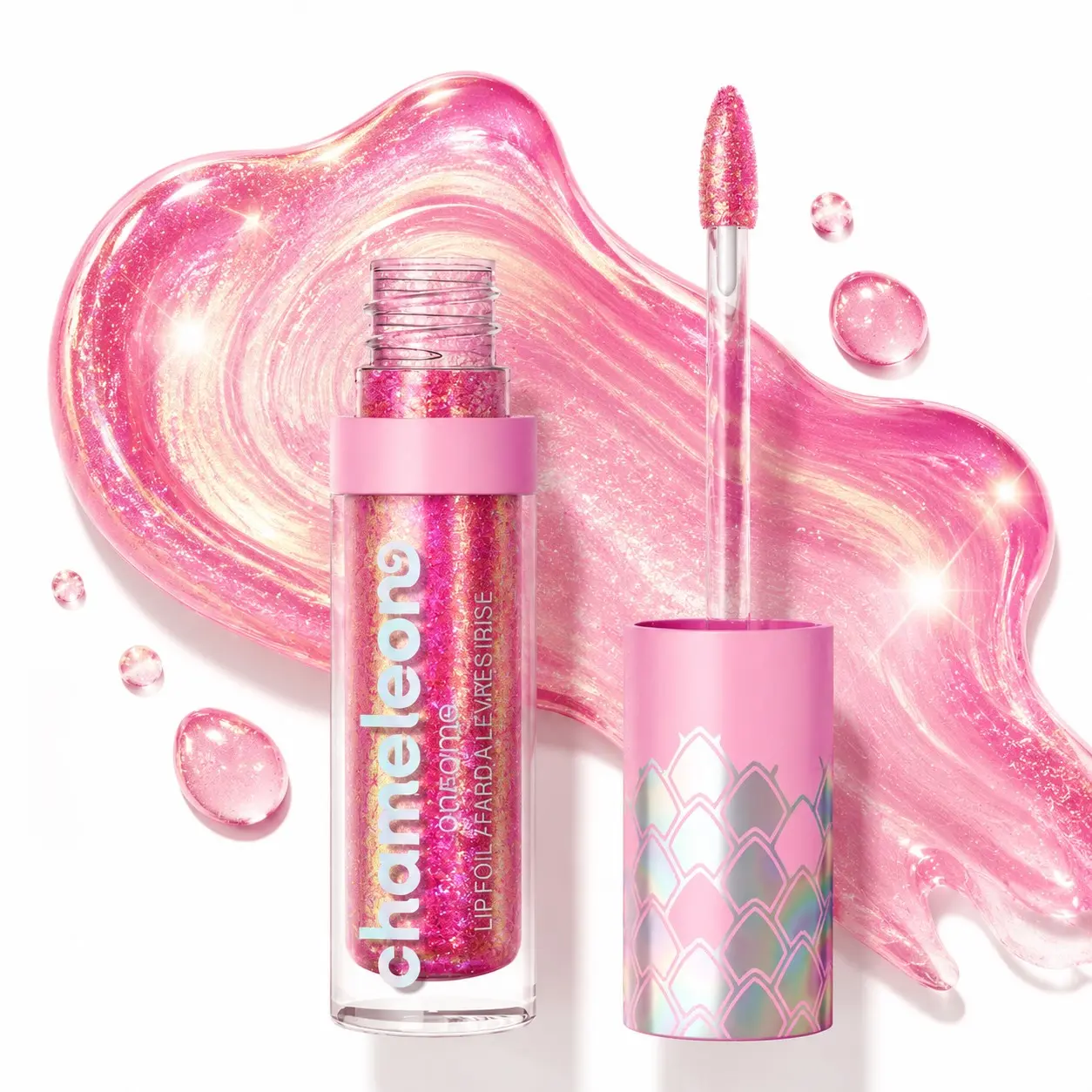 Chameleon Chrome Lip Foil, Bold Light-Reflecting Multidimensional Shine, Non-Sticky Smooth Formula, Vegan & Cruelty-Free