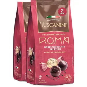 Fine Italian Dark Chocolate Truffles, Roma, 5.4oz (2) |     Gourmet Italian |     Dairy Free |     Premium Gift |     Perfect for Holidays Celebrations