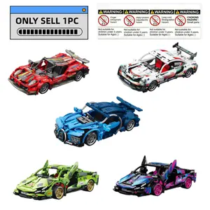 1:18 Tech Building Blocks Racing Series, 5 Models, 400-500pcs+, Educational Toy Set, Creative Playset, Inspire Imagination, Unisex