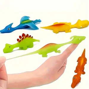 Kids Party Gift Set, Birthday and Holiday Gifts, School Prizes, Mini Rubber Dinosaur Finger Slingshot Toys, Classroom Rewards