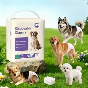 X9 Comfortable Female Dog Diapers with Absorbent Liner Nappies - XS-L Sizes for Tailor-Made Fit, Wetness Indicator, Leakproof for Heat Cycles/Excitable Urination, Summer-Ready for Pet Lovers