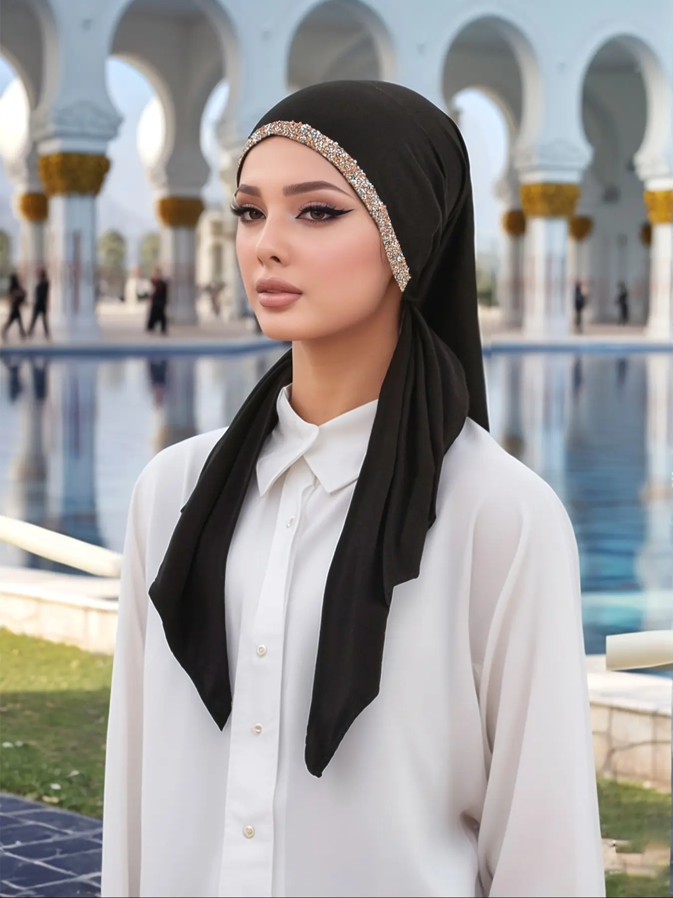 Elegant Muslim Hijab for Women, Breathable Sun-Protective Turban, Chic Modern Modest Solid Color Headscarf, Perfect for Daily Wear, Modesty Hijab Wrap