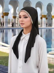Elegant Muslim Hijab for Women, Breathable Sun Protection Turban, Stylish Plain Color Headscarf, Perfect for Daily Wear